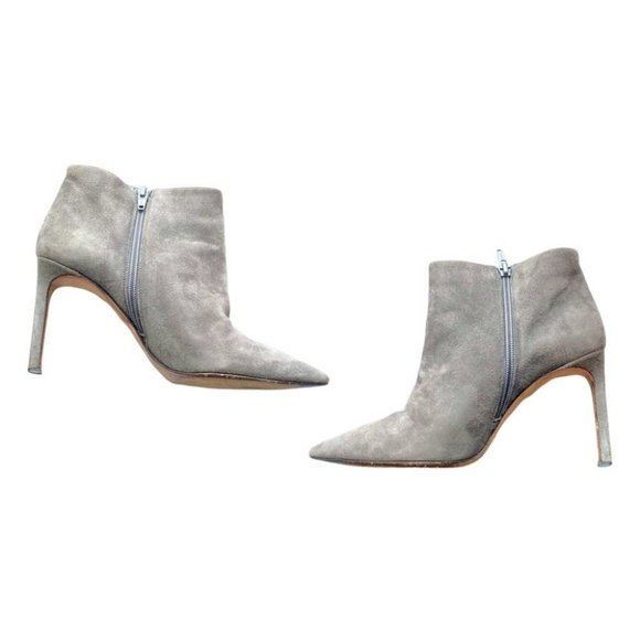 VINCE Chara Suede Ankle Booties in Graphite grey Pointed Toe Size: 8 - Picture 2 of 12